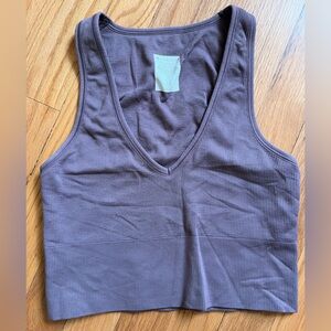 Athleta Women's V-Neck Ribbed Crop Top -  Purple